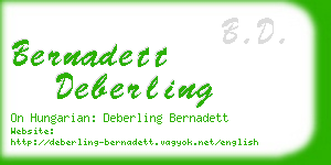 bernadett deberling business card